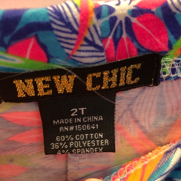 New Chic scuba knit bike set, knockout pink, 2T - Picture 6 of 7